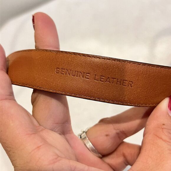 Ralph Lauren Brown Leather Belt Boys L Gold Buckle Church Uniform Animal Print - Picture 8 of 13